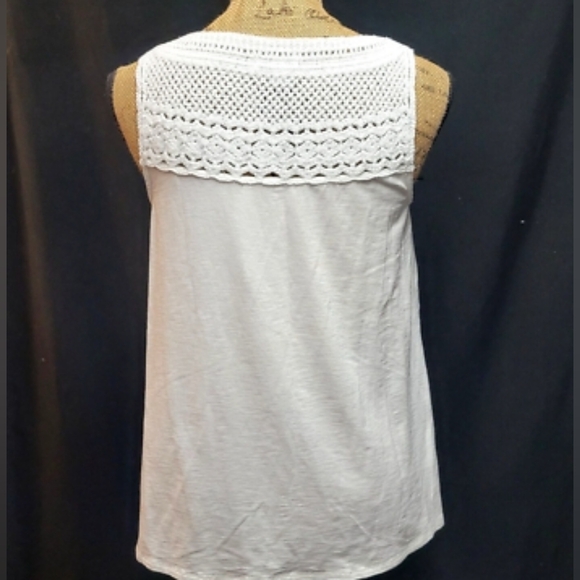 NWT J. Jill White Crochet Lace Tank Top XL | Sleeveless Boho Summer Blouse - Picture 5 of 7